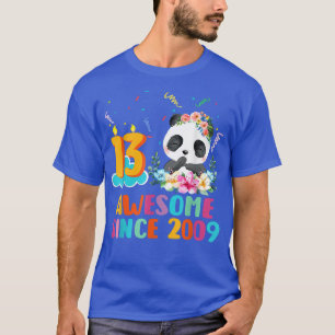 Camiseta Awesome since 2009 13th Birthday 13 Year Old Panda
