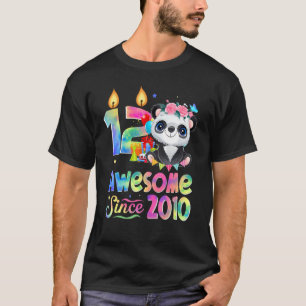 Camiseta Awesome Since 2010 12th Birthday 12 Year Old Panda