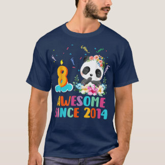 Camiseta Awesome since 2014 8th Birthday 8 Year Old Panda U