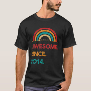 Camiseta Awesome Since 2014 8Th Birthday Rainbow Gifts Born