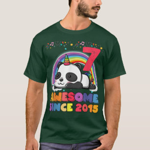 Camiseta Awesome since 2015 7th Bday 7 Years Old Panda Unic