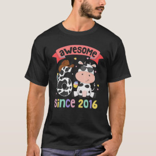 Camiseta Awesome Since 2016 Baby Girl 6th Birthday Outfit F