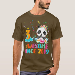 Camiseta Awesome since 2019 3rd Birthday 3 Year Old Panda U
