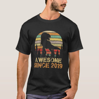 Camiseta Awesome Since 2019 Dinosaur T Rex 3Rd Birthday 3 Y
