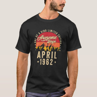 Camiseta Awesome Since April 1962, Vintage 60Th Birthday
