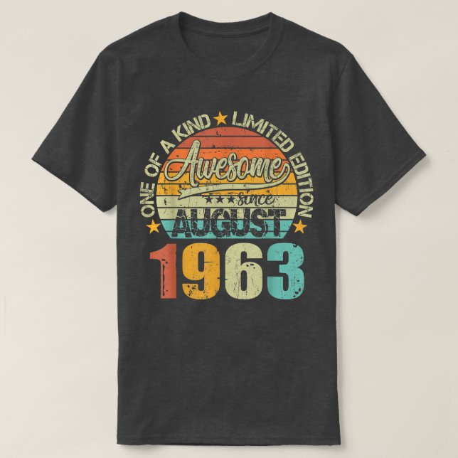 Camiseta Awesome Since August 1963 59 Years Old 59th Birthd (Diseño del anverso)