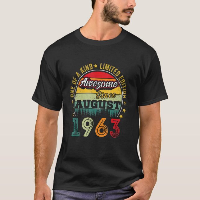 Camiseta Awesome Since August 1963 59 Years Old 63th Birthd (Anverso)