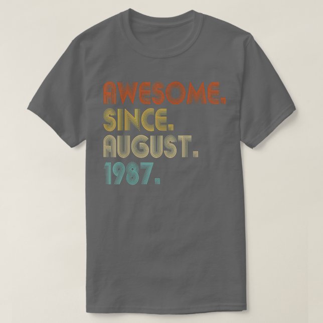 Camiseta Awesome Since August 1987 Vintage 35th Birthday  (Diseño del anverso)