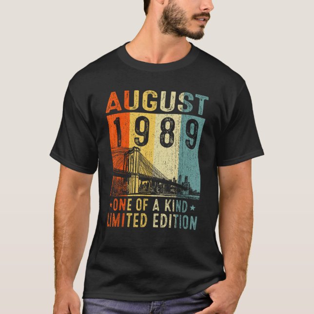 Camiseta Awesome Since August 1989 One Of A Kind (Anverso)