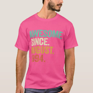 Camiseta Awesome Since August 1994 28th Birthday Gift 28 Ye
