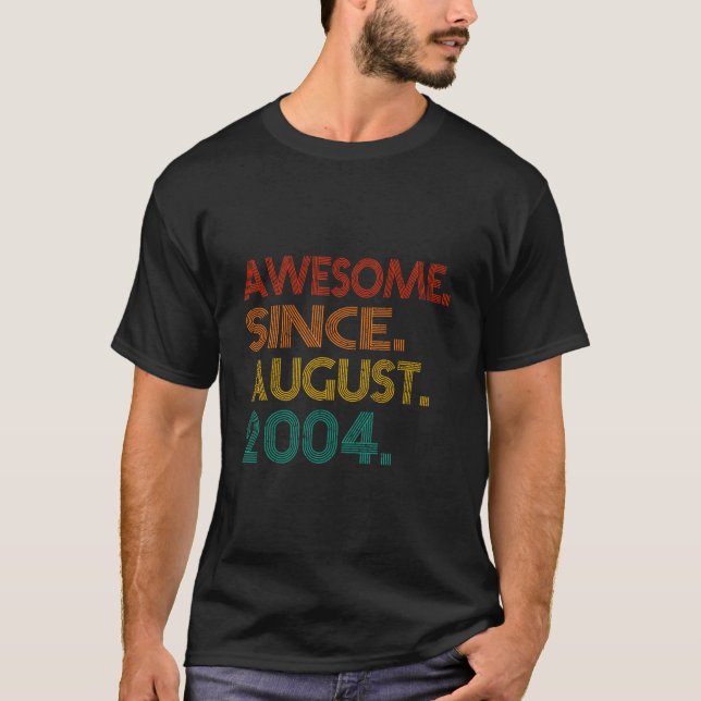 Camiseta Awesome Since August 2004 Birth Of Anniversary (Anverso)