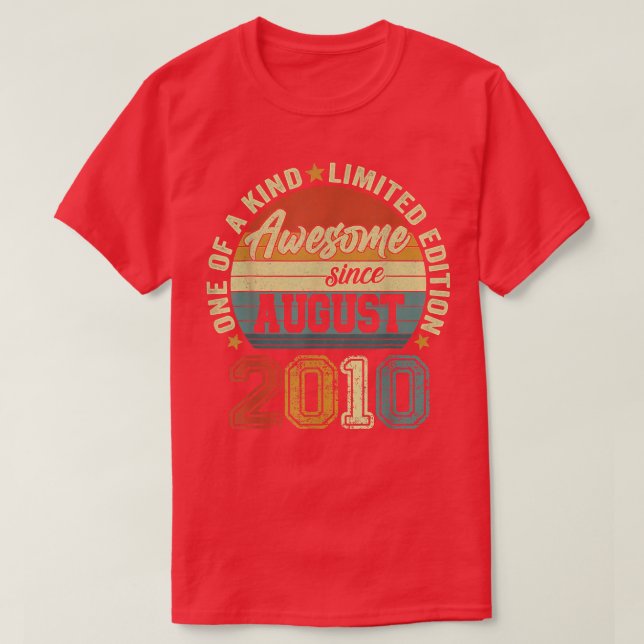 Camiseta Awesome Since August 2010 12th Birthday 12 Years O (Diseño del anverso)