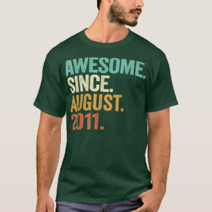 Camiseta Awesome Since August 2011 11th Birthday Gift 11 Ye