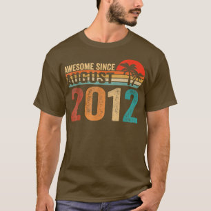 Camiseta Awesome Since August 2012 10 Years Old 10th Birthd