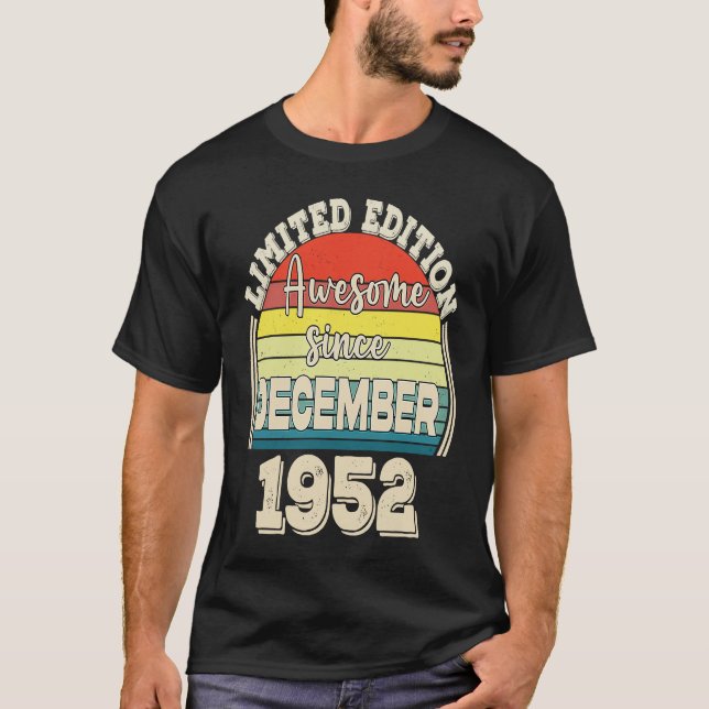 Camiseta Awesome Since December 1952 Born in December Dad M (Anverso)