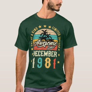 Camiseta Awesome Since December 1981 Vintage 40th Birthday 