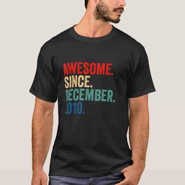 Camiseta Awesome Since December 2010 12th Birthday  12 Year (Anverso)