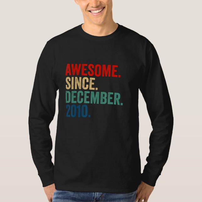 Camiseta Awesome Since December 2010 12th Birthday  12 Year (Anverso)