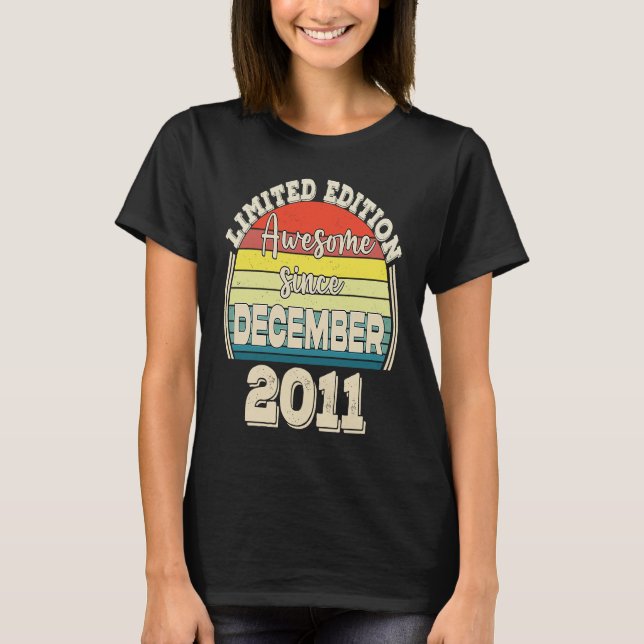 Camiseta Awesome Since December 2011 Born in December Dad M (Anverso)