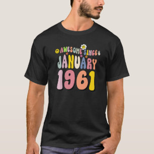 Camiseta Awesome Since January 1961 62 Years Old 62nd Birth