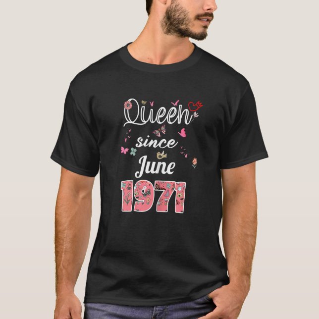 Camiseta Awesome Since June 1971 Flowers 1971 June Birthday (Anverso)
