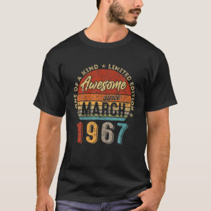 Camiseta Awesome Since March 1967 Vintage 55Th Birthday