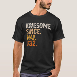 Camiseta Awesome Since May 1932 90Th Birthday Gift 90 Year