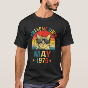 Camiseta Awesome Since May 1975 47Th Birthday Gift Cat Love