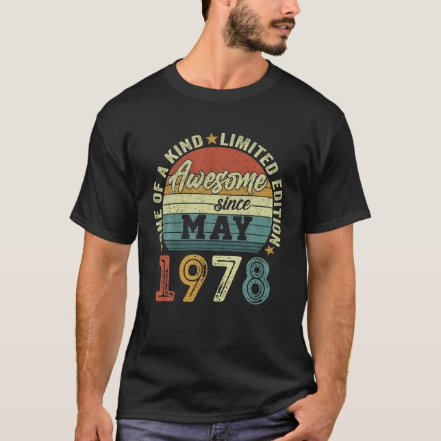 Camiseta Awesome Since May 1978 44 Years Old 44Th Birthday (Anverso)