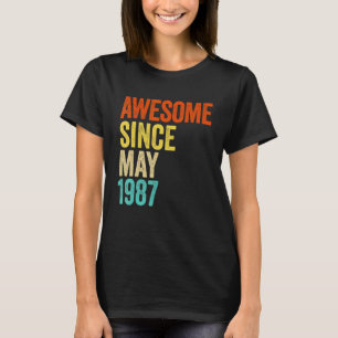 Camiseta Awesome Since May 1987 Vintage 35th Men And Women
