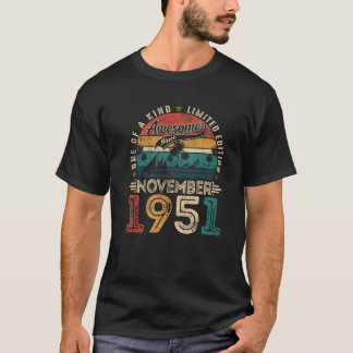 Camiseta Awesome Since November 1951 74 Years Old 74th Birt