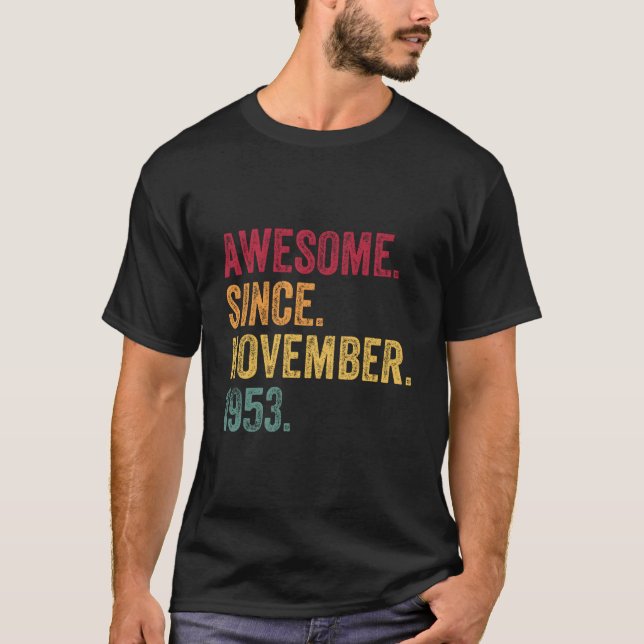 Camiseta Awesome Since November 1953 69Th 69 (Anverso)