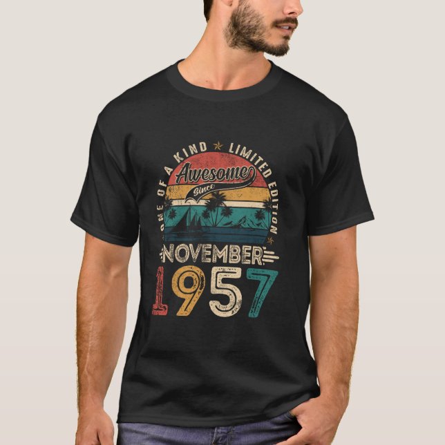 Camiseta Awesome Since November 1957 68 Years Old 68th Birt (Anverso)