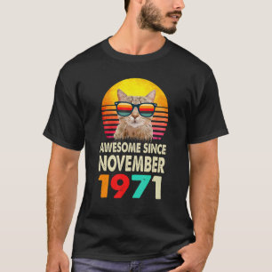 Camiseta Awesome Since November 1971 51st Birthday Cat Vint