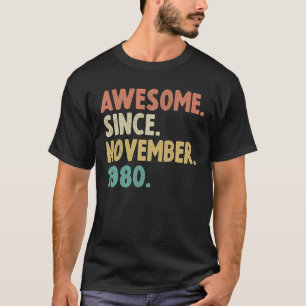 Camiseta Awesome Since November 1980 42Th Birthday Gift 42