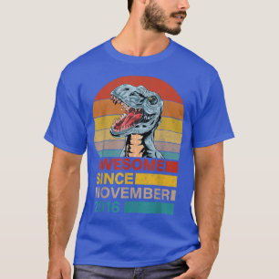 Camiseta Awesome Since November 2016 dinosaur 5 year old bi