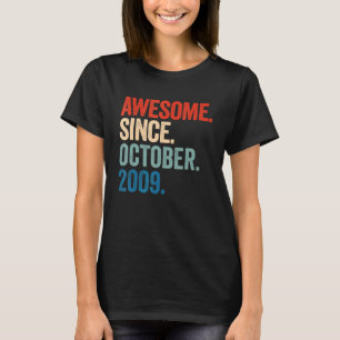 Camiseta Awesome Since October 2009 13th Birthday Gift 13 Y