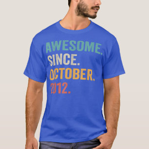 Camiseta Awesome Since October 2012 10th Birthday Gifts 10