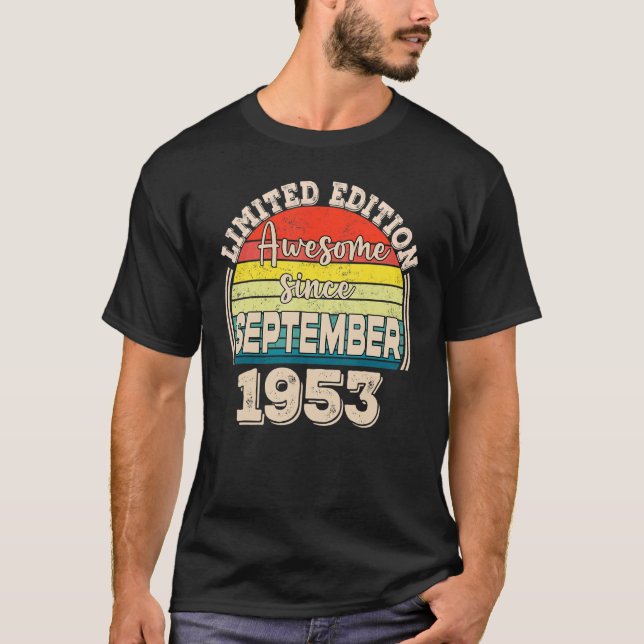 Camiseta Awesome Since September 1953 Born in September Dad (Anverso)