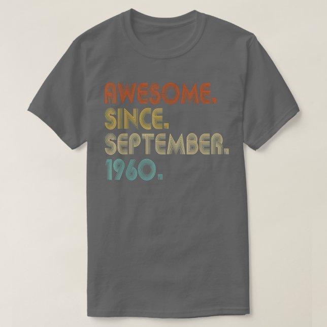 Camiseta Awesome Since September 1960 Vintage 62nd Birthday (Diseño del anverso)