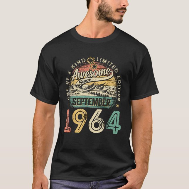 Camiseta Awesome since September 1964 60 Years Old 60th Bir (Anverso)
