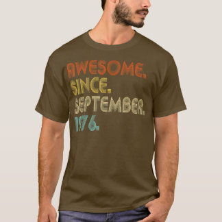 Camiseta Awesome Since September 1976 Vintage 46th Birthday