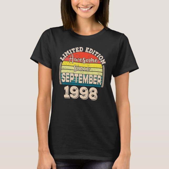 Camiseta Awesome Since September 1998 Born in September Dad (Anverso)