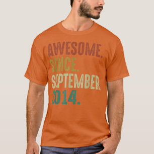 Camiseta Awesome Since September 2014 Vintage 8th Birthday 
