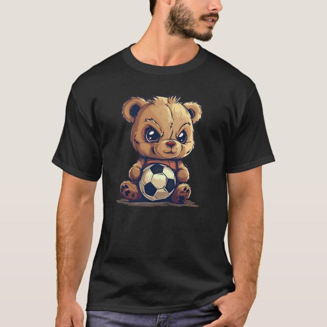 Camiseta Awesome soccer sport with Teddy bear (Anverso)