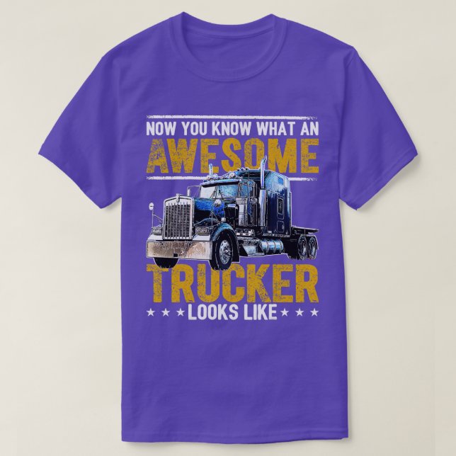 Camiseta Awesome Trucker Big Rig SemiTrailer Truck Driver G (Diseño del anverso)