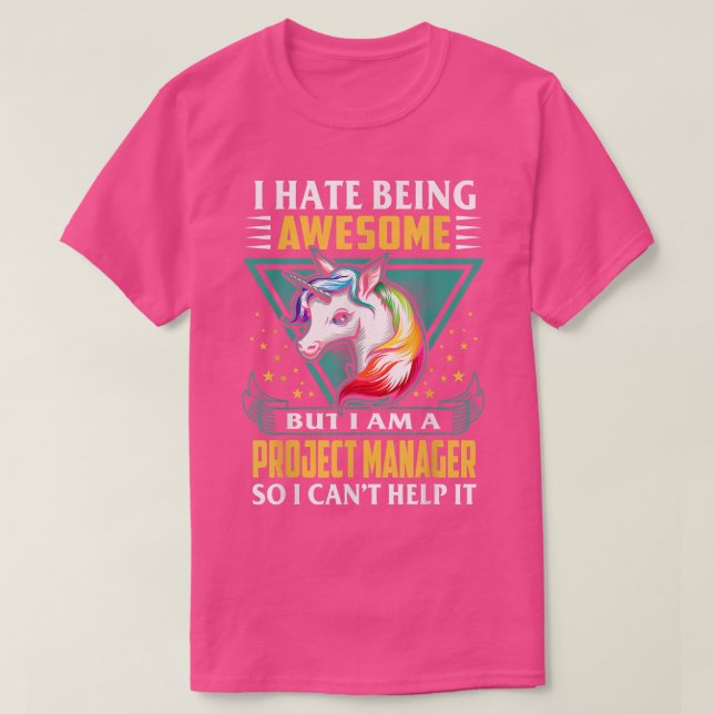 Camiseta Awesome Unicorn Project Manager  (Diseño del anverso)