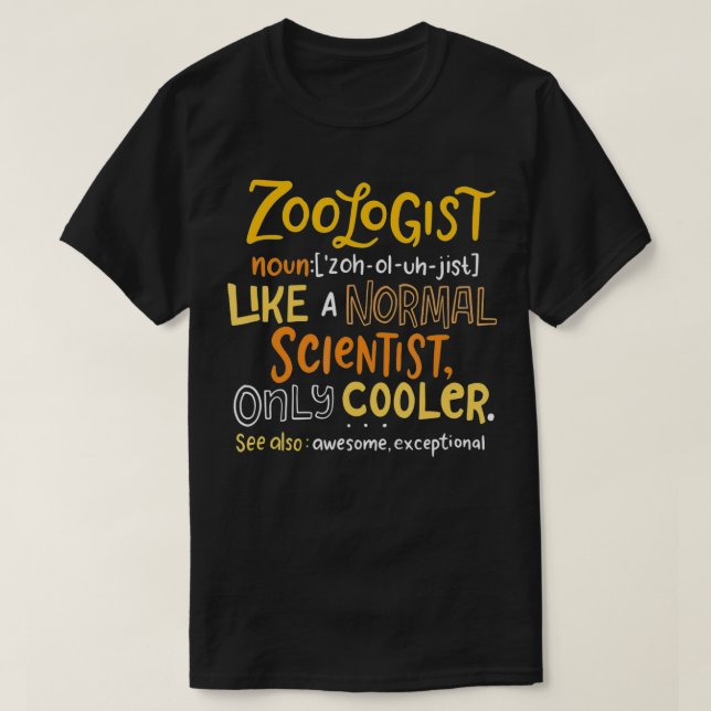 Camiseta Awesome Zoologist Definition Funny Zoology Science (Diseño del anverso)