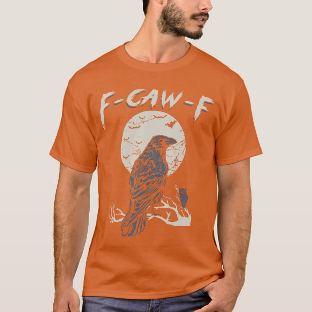 Camiseta awF Black Crow Pun Funny Bird Cawing Grunge Meme 1 (Anverso)