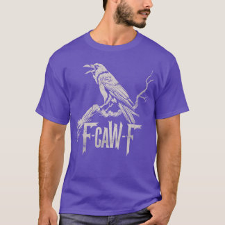 Camiseta awF Black Crow Pun Funny Bird Cawing Grunge on Bac